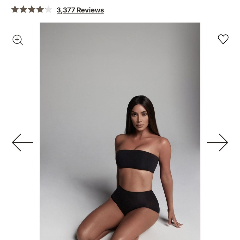 NWOT SKIMS Black Bandeau Bikini